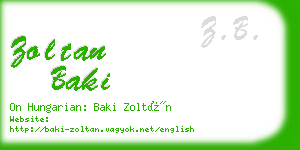 zoltan baki business card